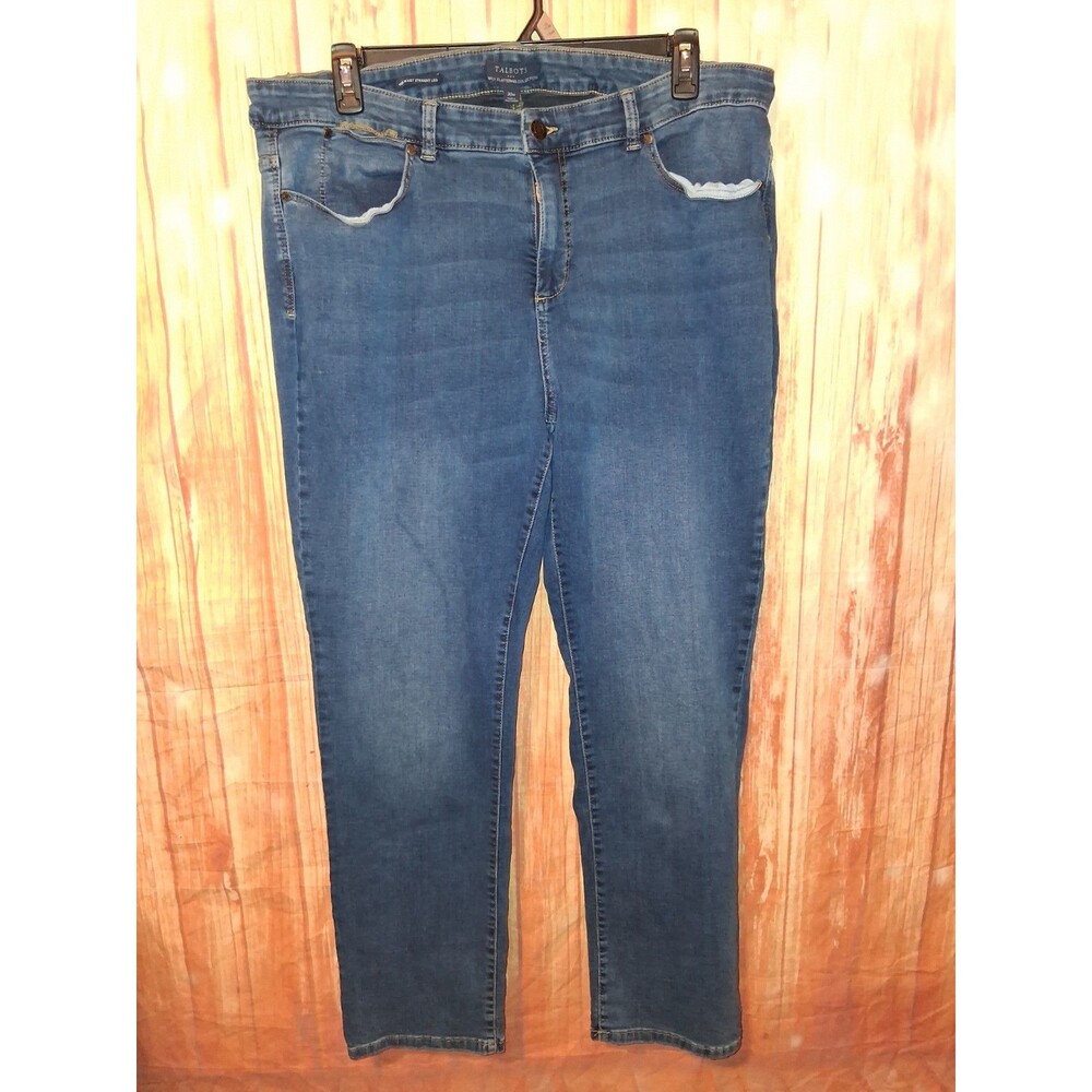 Talbots Medium Denim High Rise Straight Leg Jeans Sz 20W